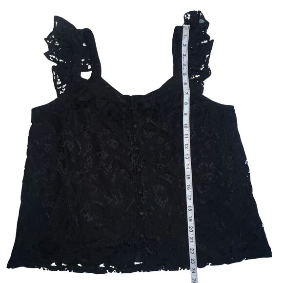 Torrid Blouse Womens 0X Black Lacy Ruffles Whimsygoth Fairygoth Coquette Top - Picture 16 of 16